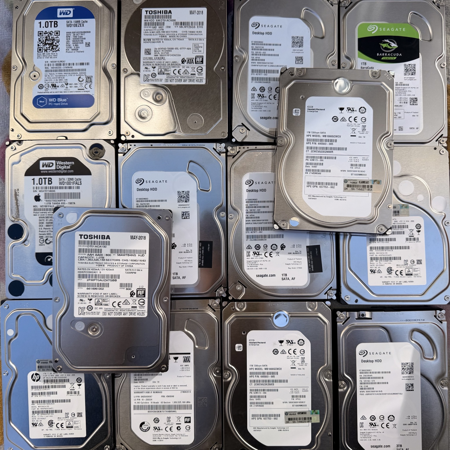Collection of computer hard disk drives