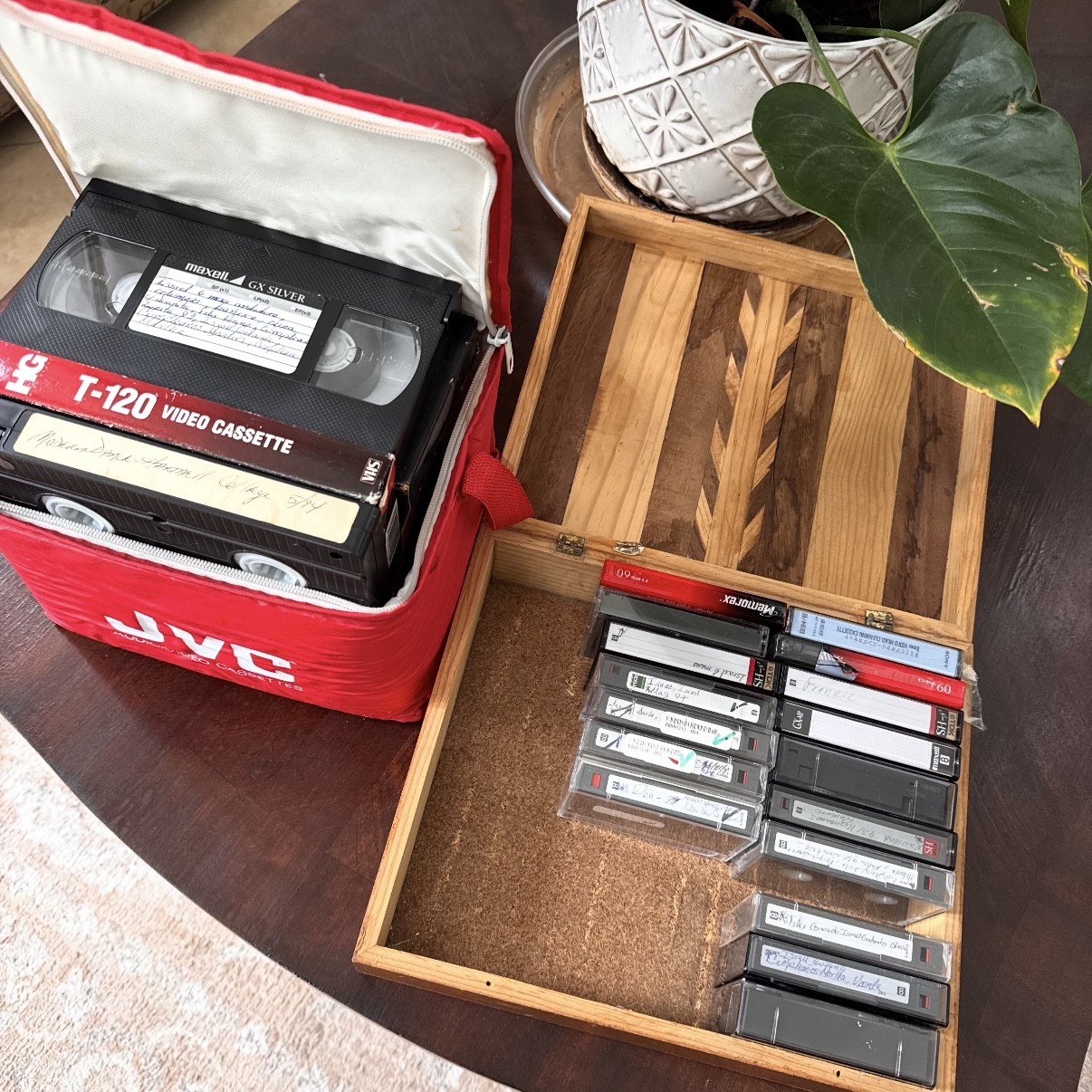 Collection of VHS and other analog videotapes